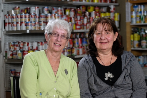 Photo of Sheila and Sharon from the Sydney Mines Food Bank Society