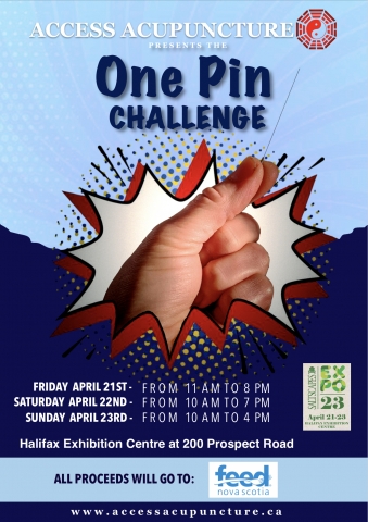 Try the One Pin Challenge and give to Feed Nova Scotia! Come experience the benefits of acupuncture and contribute to our fundraising for Feed Nova Scotia