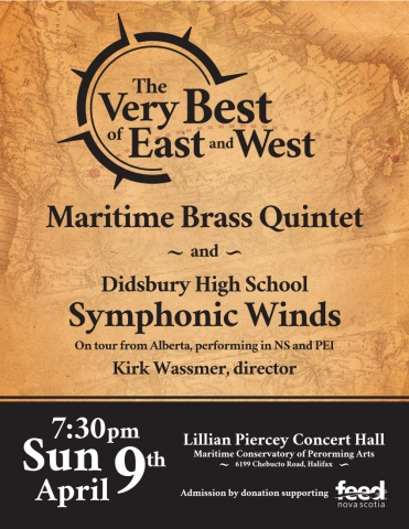 The Best of East and West Concert, Maritime Brass Quintet, Symphonic Winds, Lillian Piercey Hall