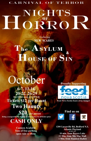 Haunted House Haunted House Halifax Dartmouth Nova Scotia 1200 Lucasville Road Bedford Carnival of Terror Nights of Horror