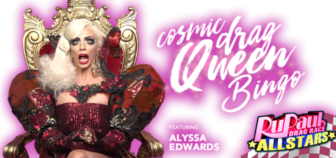 Alyssa Edwards sitting on a throne