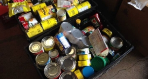 boxes of canned food