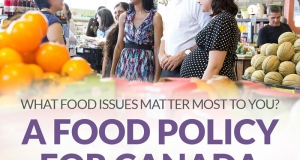 Prime Minister Trudeau speaking with people in a produce market