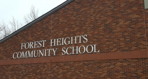 school sign at Forest Heights Community School in Chester