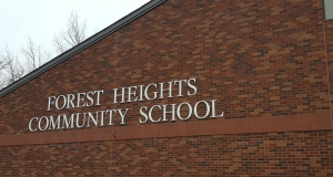 school sign at Forest Heights Community School in Chester